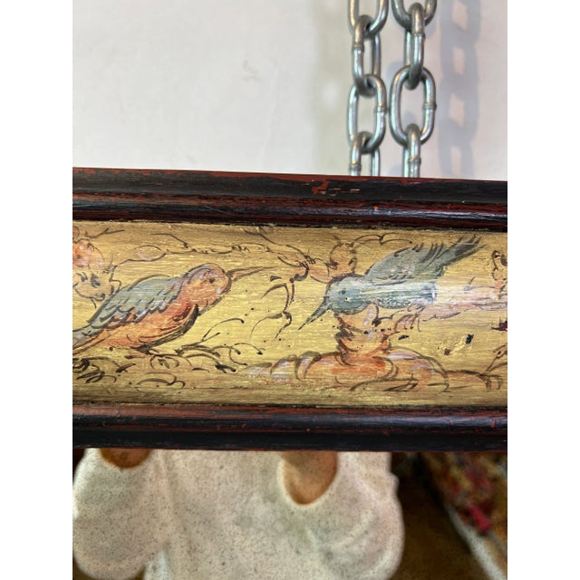 1990s Italian Hand Painted Rectangular Wooden Mirror For Sale In Dallas - Image 6 of 12