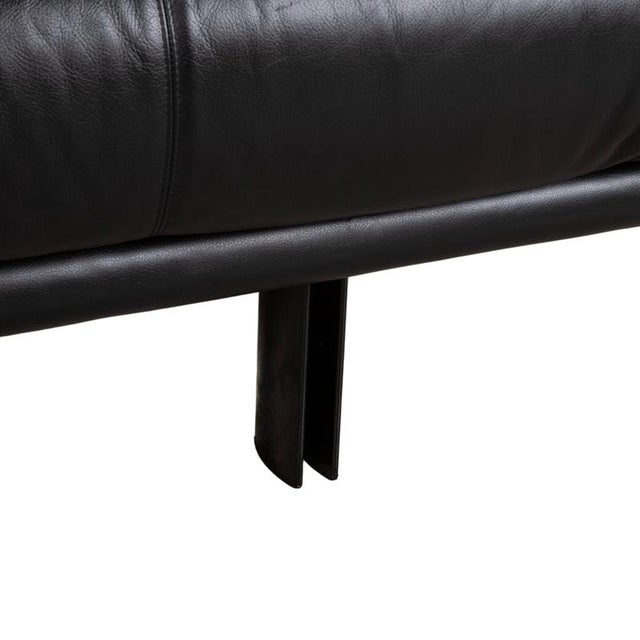 Alanda 3-Seater Sofa in Black Leather by Paolo Piva for B&b Italia / C&b Italia For Sale - Image 10 of 17