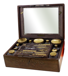 Suitcase with Gold Sewing Set