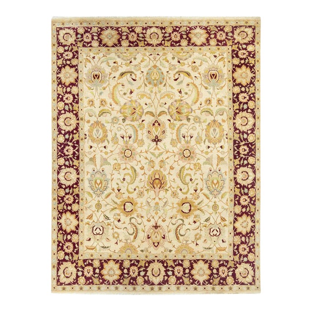 Mogul Collection Hand-Knotted Area Rug - Ivory 7' 10" x 10' 5" For Sale
