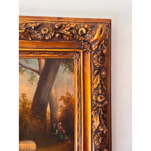 Unknonw, Pastoral Sheep Landscape, 1800s, Oil on Canvas, Framed For Sale - Image 6 of 11