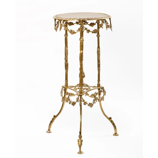 Vintage Bronze Round Pedestal Plant Stand For Sale - Image 9 of 9