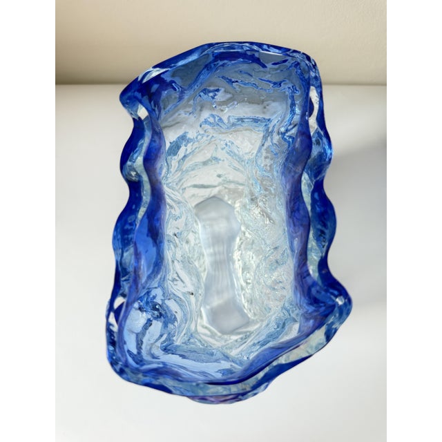 Large Brutalist Cobalt Blue Art Glass Vase by Kaj Blomqvist for Kumela, Finland, 1970s For Sale - Image 9 of 18