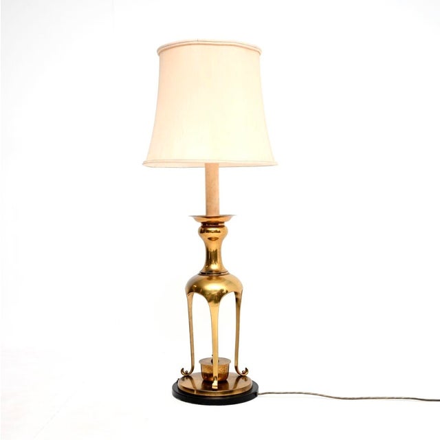Large Vintage Brass Table Lamp, 1960s For Sale - Image 10 of 10
