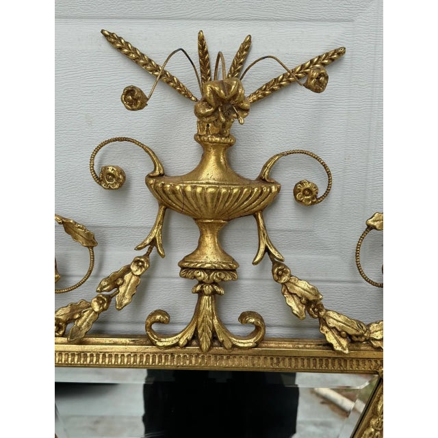 Late 20th Century Large Adams Style Carved Giltwood Octagonal Wall Mirror. For Sale - Image 5 of 12