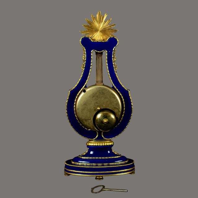 1970s Marie Antoinette Cobalt Blue Porcelain Mantel Clock, 1970s For Sale - Image 5 of 18