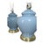 Vintage Powder Blue Ginger Jar Table Lamps, Pair of 2 With Brass-Tone Bases For Sale - Image 4 of 10