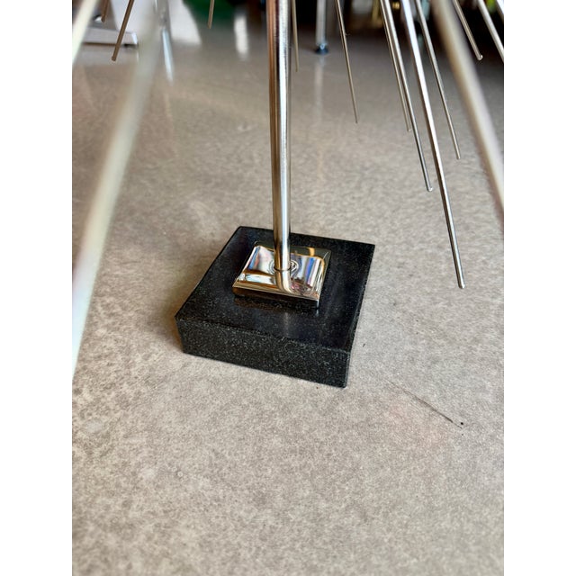 Global Views Metal Starburst Urchin Tabletop Sculpture Marble Base Plinth Brutalist Metal Industrial Sputnik For Sale In Las Vegas - Image 6 of 12