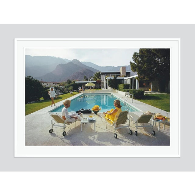 Poolside Poodle 1970 Former fashion model Helen Dzo Dzo Kaptur (in white lace), Nelda Linsk (in yellow), wife of art...