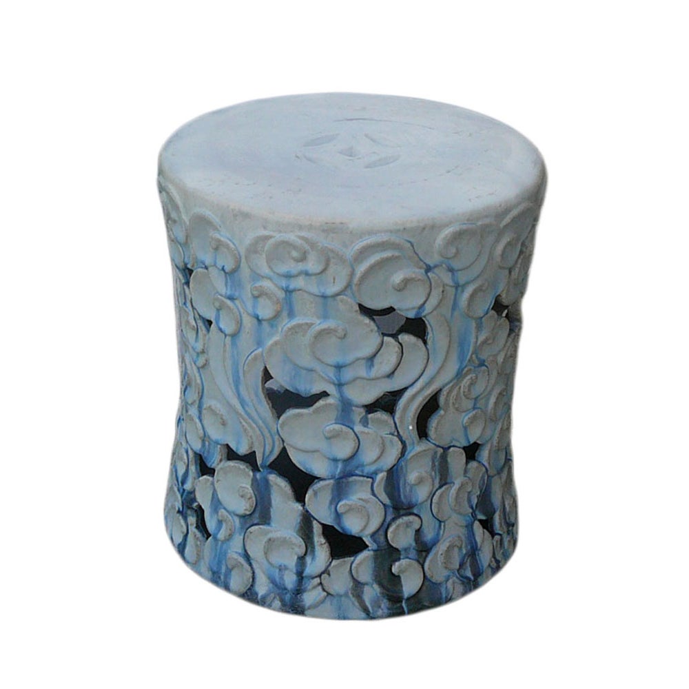 Blue Ombré Ceramic Garden Stool Chairish