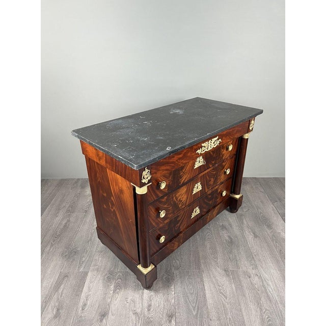 19th Century Empire-Style Mahogany Chest of Drawers For Sale - Image 11 of 13