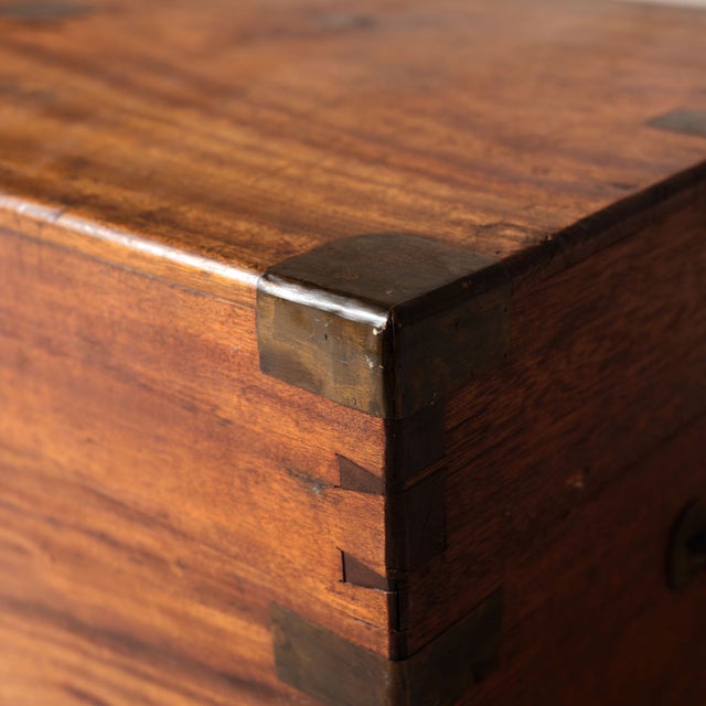 Brown 19th Century French Camphor Wooden Marine Chest For Sale - Image 8 of 9