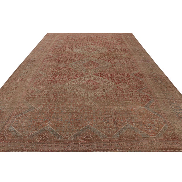 1970s Vintage Bakhtiari-Style Rug in Red With Geometric Patterns, From Rug & Kilim For Sale - Image 5 of 8