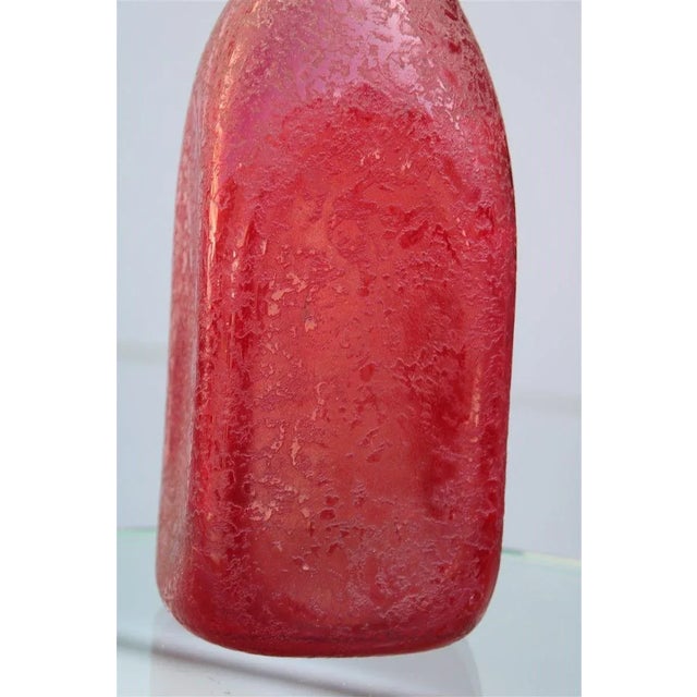 Red Murano Glass Bottle from Seguso, 1960s For Sale - Image 8 of 9