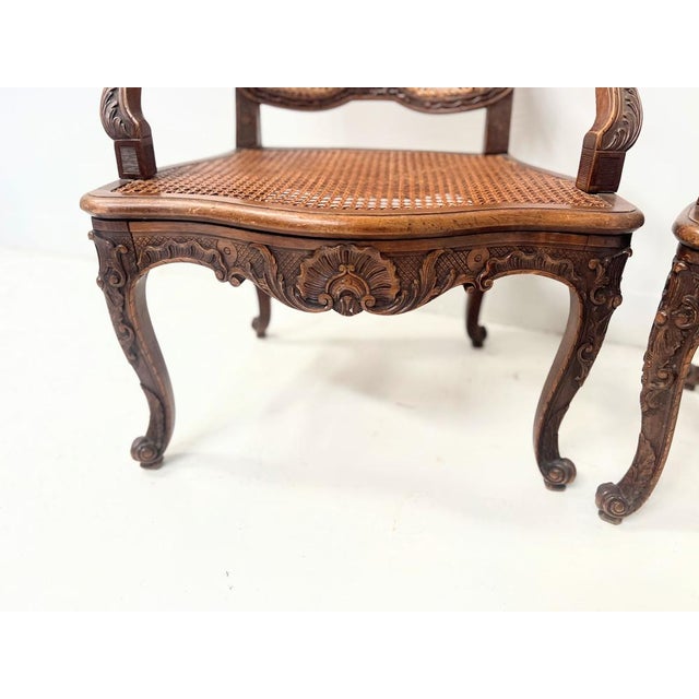 Regency Style Armchairs in Natural Wood, 1800s, Set of 2 For Sale - Image 4 of 18