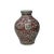 Vintage Copper Red Phoenix Flower Graphic Foo Dog Ear Ceramic Fat Pot Vase For Sale In San Francisco - Image 6 of 11