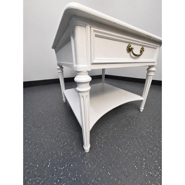 1970's Neoclassical Henredon Painted Nightstands- A Pair For Sale - Image 11 of 11