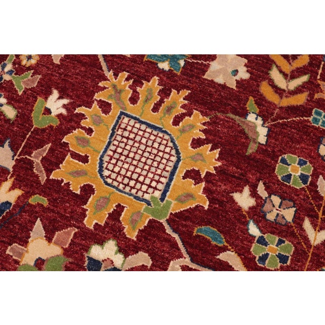 1990s Boho Chic Ziegler Red Blue Hand-Knotted Wool Rug - 10'0'' X 14'7'' For Sale - Image 4 of 8