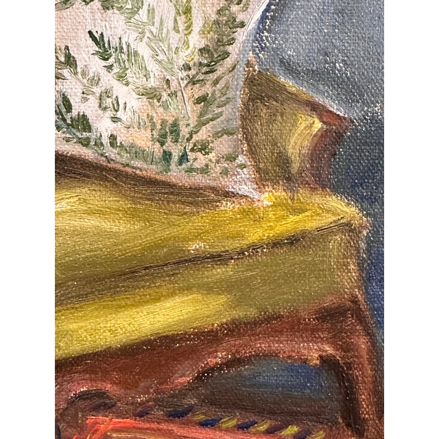 Vintage Wing Chair Interior Still Life Oil Painting, "The Cozy Nook" For Sale In San Antonio - Image 6 of 11
