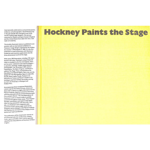 Traditional "Hockney Paints the Stage" 1980 Friedman, Martin (Signed by the Artist) For Sale - Image 3 of 11