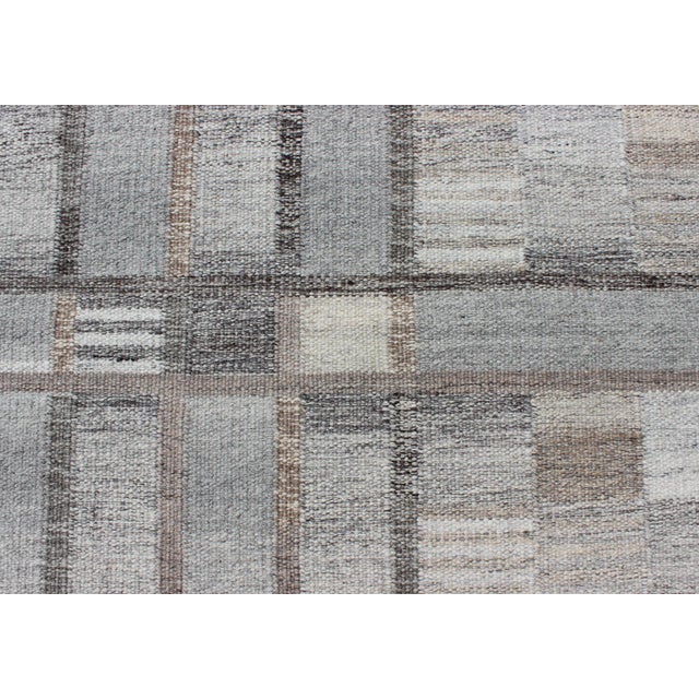 Gray Geometric Scandinavian Flat-Weave Rug by Keivan Woven Arts 10'4 X 14'3 For Sale - Image 11 of 13