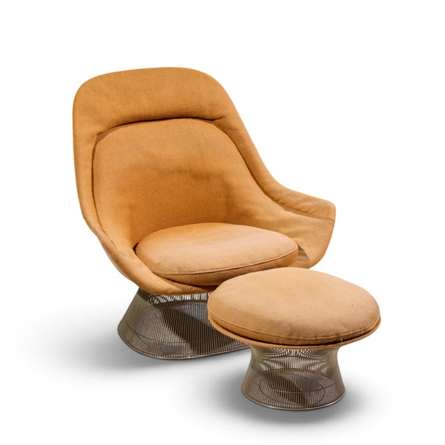 Warren Platner for Knoll Mid Century Easy Lounge Chair and Ottoman For Sale - Image 9 of 10