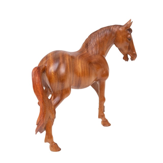 1970s Hand-Carved Teak Horse, Bali, Indonesia, 1970s For Sale - Image 5 of 11