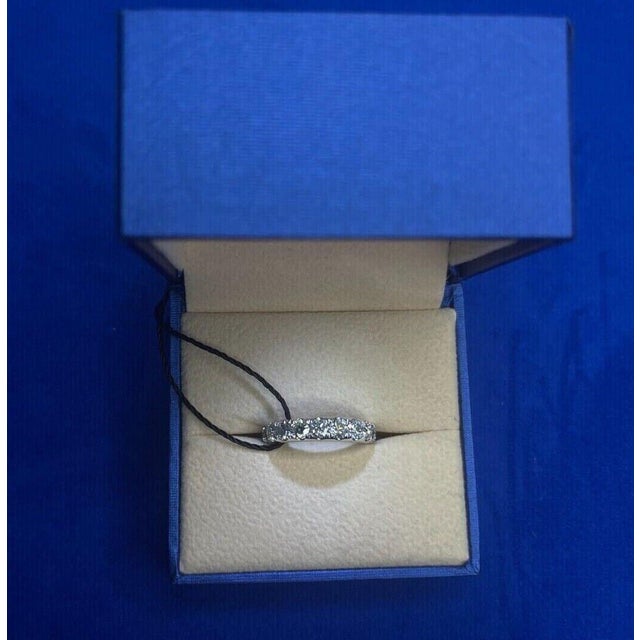 2 Carat Classic Round Shape Brilliant Cut Diamond Wide Eternity Half Way Wedding Band, Size 7 For Sale In Washington DC - Image 6 of 10