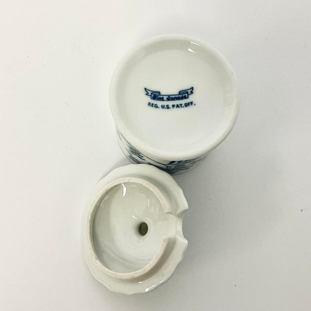 1950s Vintage Japanese Chinoiserie Meissen Blue Danube Lidded Jam Preserve Jar. For Sale - Image 10 of 10