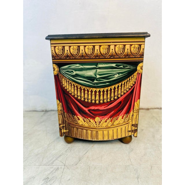 Red 1980s Theatrical Storage Chest With Painted Design For Sale - Image 8 of 9