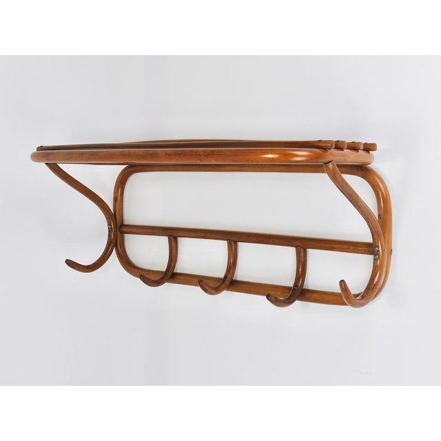 Art Nouveau Secessionist Bentwood Wall Coat Rack from Thonet, Austria, 1900s For Sale - Image 6 of 18