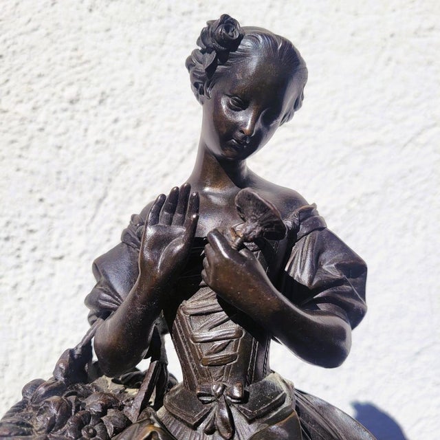 Metal Couple of Gallant Lovers, 19th Century, Bronze, Set of 2 For Sale - Image 7 of 18