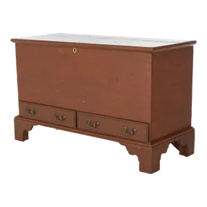 Antique Chippendale Softwood Blanket Chest with Strap Hinges Circa 1830