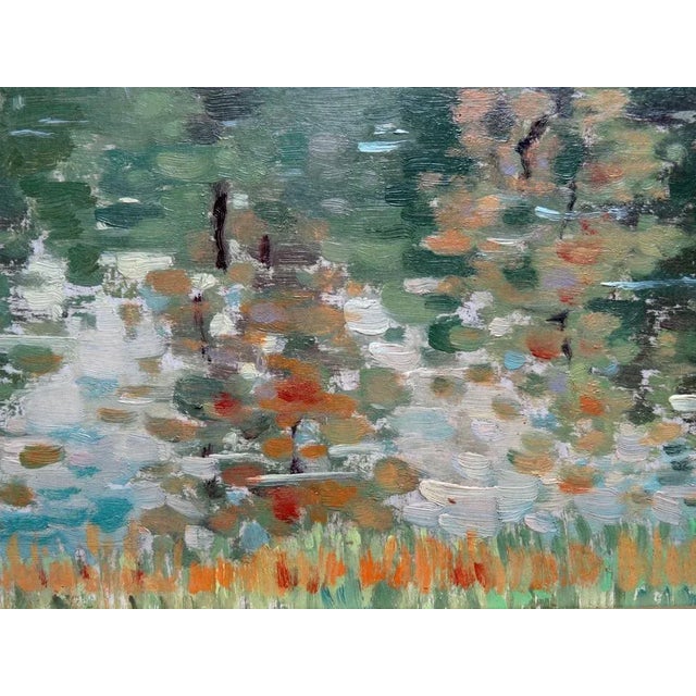Vera Steinerte-Berzina, Autumn Landscape, Oil on Cardboard For Sale - Image 7 of 8