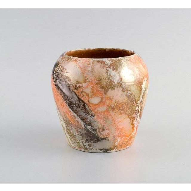 Art Deco Vase in Marbled Glazed Faience from Arabia, Finland, 1920s For Sale - Image 3 of 8