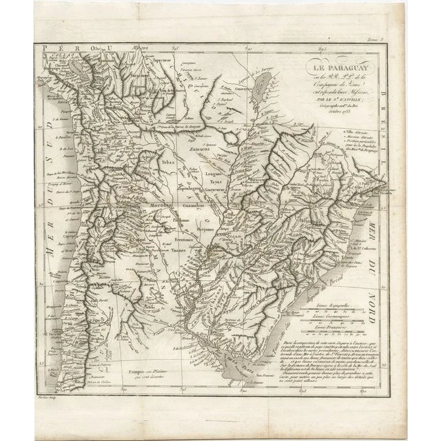 Antique Map of Paraguay and Jesuit Missions by D’Anville, 1733 Antique map titled Le Paraguay. This finely detailed...