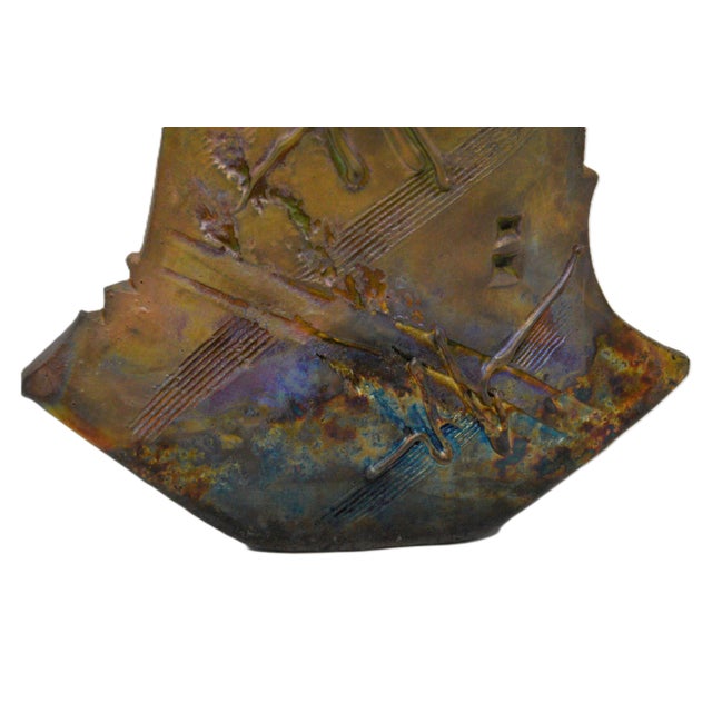 Signed Raku Pottery Abstract Sculptural Art Vase For Sale - Image 10 of 13