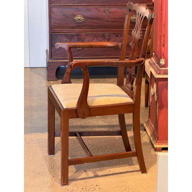 Set of Four Mahogany Chippendale-Style Armchairs For Sale - Image 9 of 11