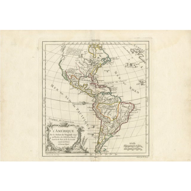 Map of the Americas by Robert De Vaugondy, 1757 For Sale - Image 11 of 11