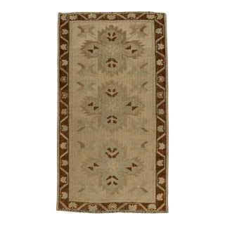 Turkish Mini Rug Oriental Hand Knotted Vintage Rug 1'9" x 3'1" #21283 For Sale