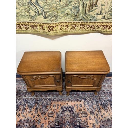 Louis XVI Style Nightstands in Oak, Set of 2 For Sale - Image 3 of 8