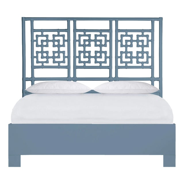 Palm Springs Platform Bed Queen, Regatta Blue For Sale