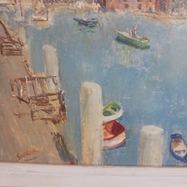 Renslow Parker Sherer Oil on Board 1967 "Rockport" Well-Listed Artist For Sale - Image 4 of 8