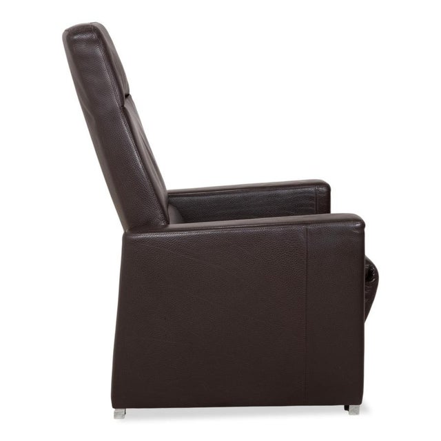 Leather and Chrome Alba Armchair with Manual Reclining Function from Brühl For Sale - Image 12 of 15