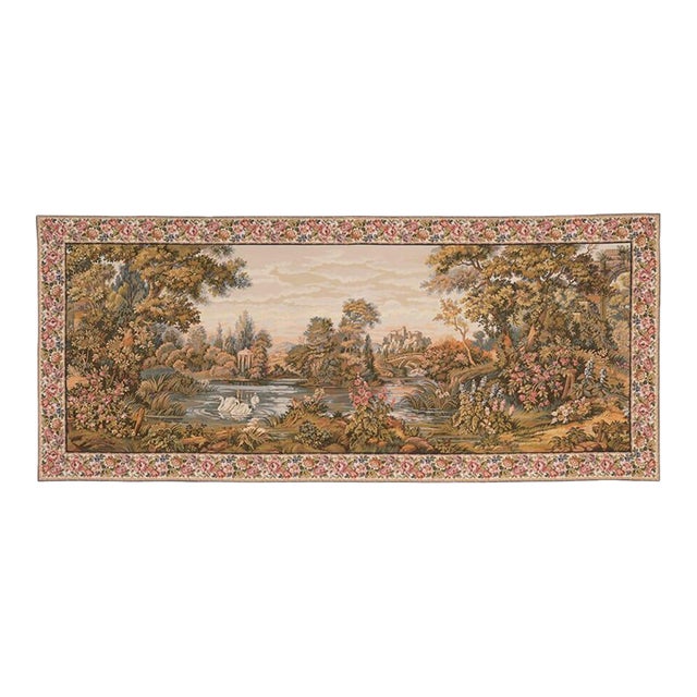 Riverside Landscape Loom Woven Tapestry - 122 X 287 Cm (4'0" X 9'5") - Requires Rod Size 6 For Sale