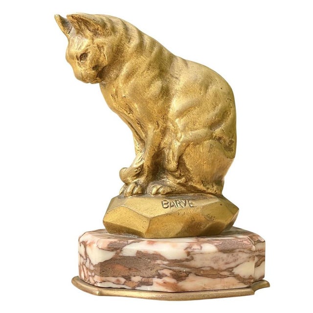 Barye - Bronze, Seated Cat For Sale - Image 10 of 10