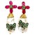 Bochic “Orient” Ruby, Emerald & South Sea Pearls Earrings In 18K Gold & Silver - a pair For Sale