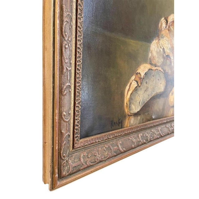 Marie-Madeleine de Rasky, Copper, Poppies, Wheat, Bread and Fruit, Oil on Canvas, Framed For Sale - Image 11 of 13