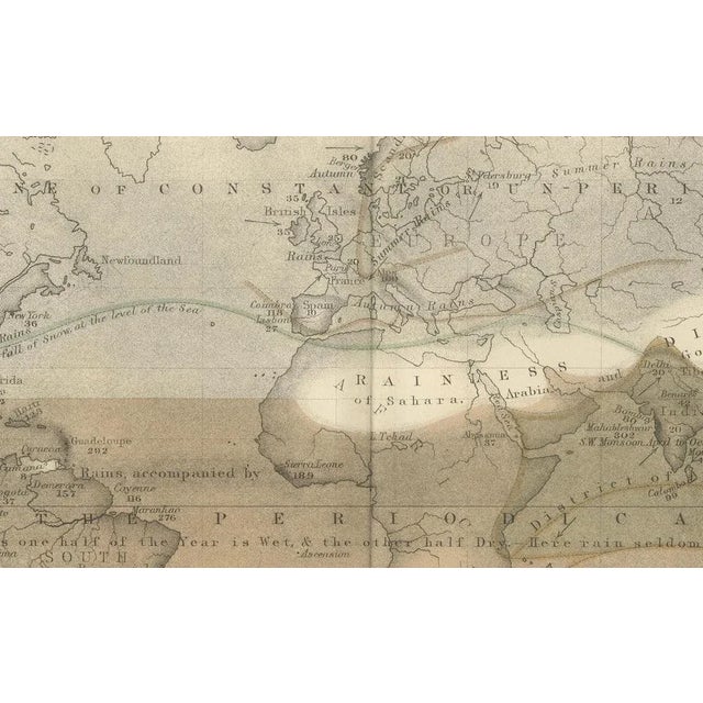 Rain and Snow Map by A.K. Johnston, 1852 For Sale - Image 4 of 11