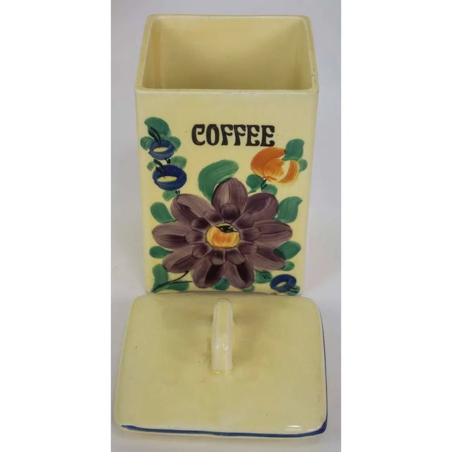 Ceramic Set of 6 Hand Painted Ceramic Canisters - Czechoslovakia For Sale - Image 7 of 12